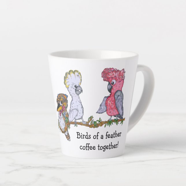 Australian bird fun novelty latte mug (Right Angle)