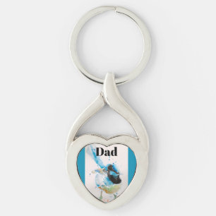 Australian Birds Blue Wren Wrens Watercolour Art Keychain