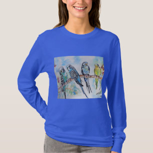 Australian Birds Budgie Watercolor Art Key Ring T-Shirt