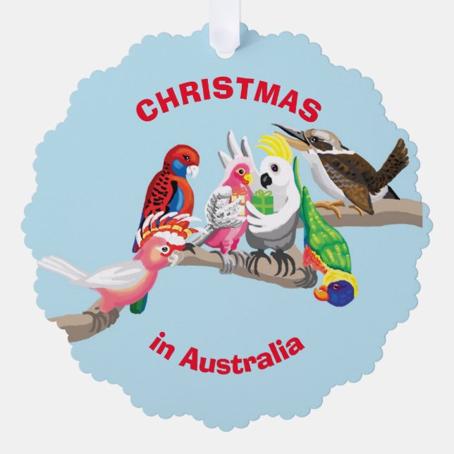 Australian birds Christmas  Ornament Card (Front)