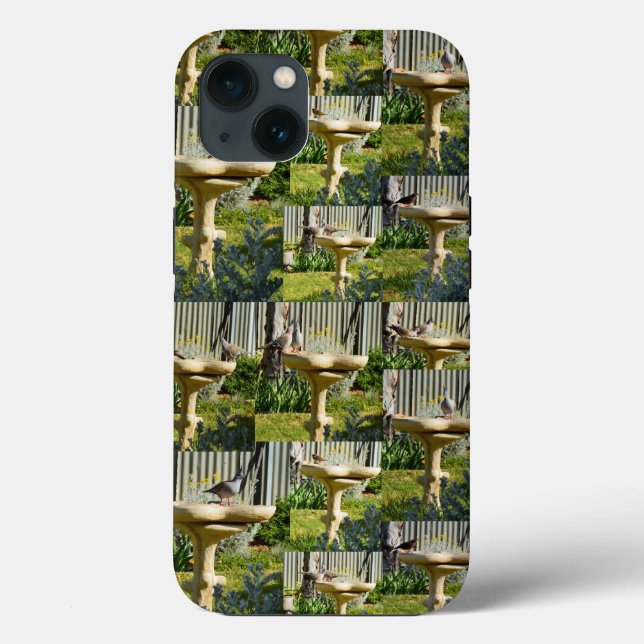 Australian Birds On A Bird Bath, iPhone 13 Case (Back)