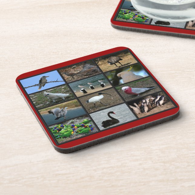 Australian Birdwatchers Collage Coaster (Left Side)
