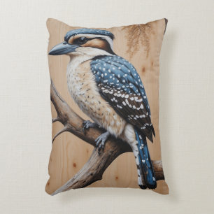 Australian Blue Kookaburra in a Tree Wildlife Art Accent Pillow