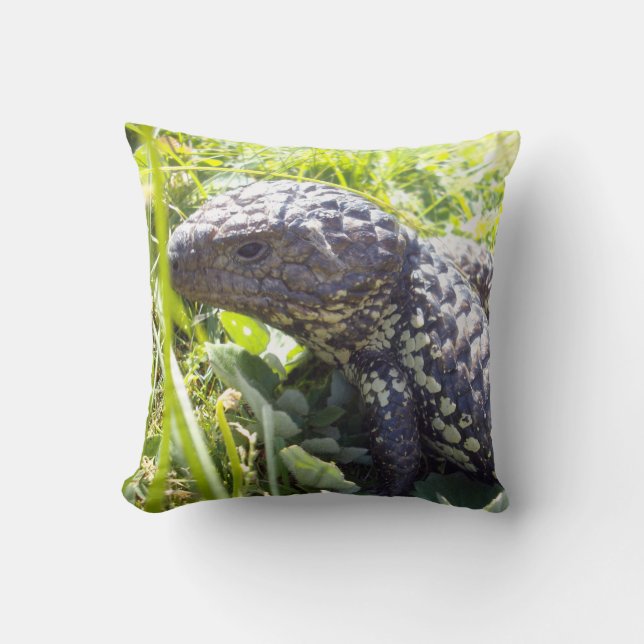 Australian Blue Tongue Lizard, Lounge Cushion. Throw Pillow (Front)