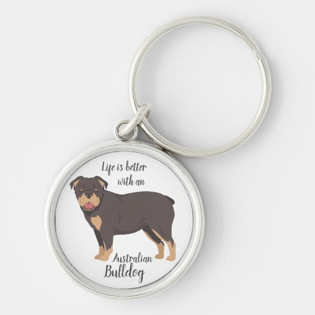 Australian Bulldog dog Keychain (Front)