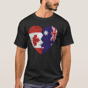 Australian Canadian Flags Heart Canada Australia R T-Shirt