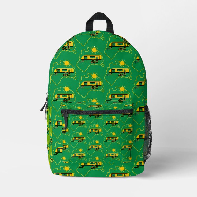 Australian Caravan Camping    Printed Backpack (Front)