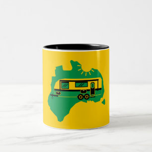 Australian Caravan Camping   Two-Tone Coffee Mug