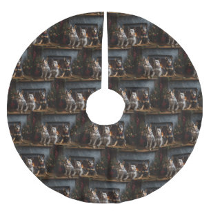 Australian Cattle by the Fireplace Christmas Brushed Polyester Tree Skirt