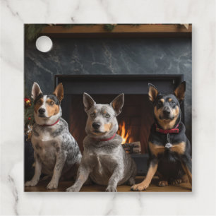 Australian Cattle by the Fireplace Christmas Favour Tags