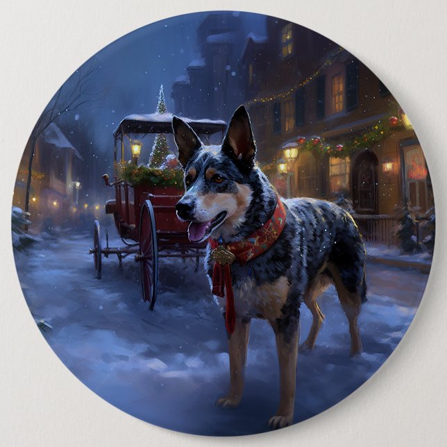 Australian Cattle Christmas Festive Season  6 Inch Round Button (Front)