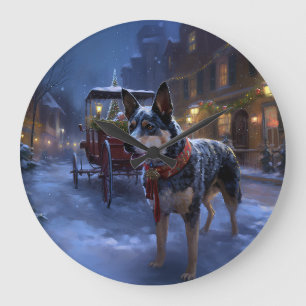 Australian Cattle Christmas Festive Season  Large Clock
