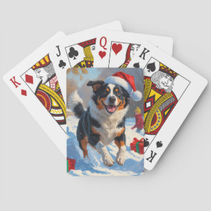 Australian Cattle Christmas Festive Snow Scene Playing Cards