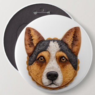 Australian Cattle Dog 3D Inspired 6 Inch Round Button