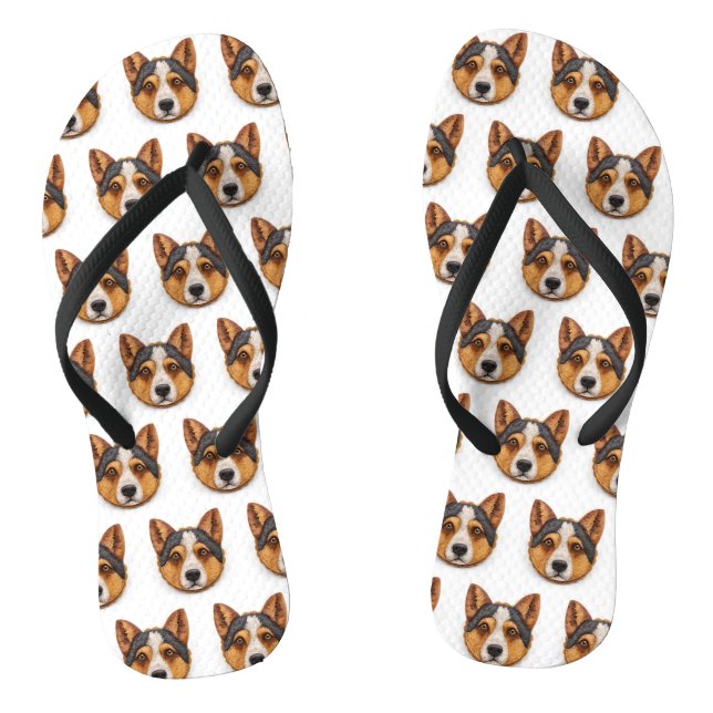 Australian Cattle Dog 3D Inspired Flip Flops (Footbed)