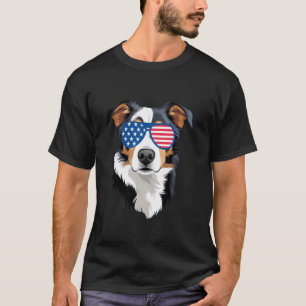 Australian Cattle Dog American Flag Patriotic 4th  T-Shirt