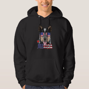 Australian Cattle Dog American Flag Sunglasses 4th Hoodie