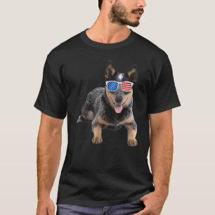 Australian Cattle Dog American Usa Flag T-Shirt