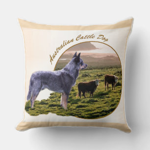 Australian Cattle Dog Art Throw Pillow