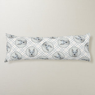 Australian Cattle Dog Blue Heeler Original Dog Art Body Pillow