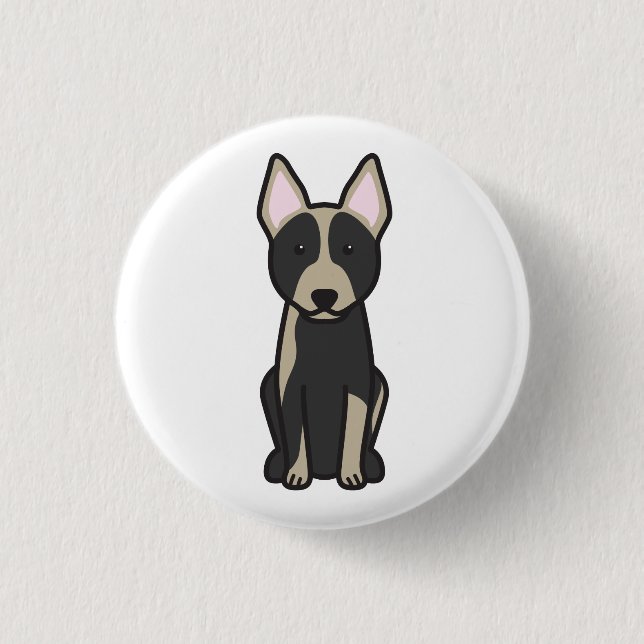 Australian Cattle Dog Cartoon 1 Inch Round Button (Front)