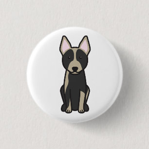 Australian Cattle Dog Cartoon 1 Inch Round Button