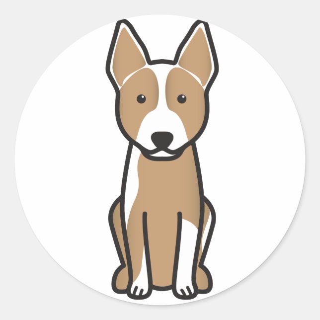 Australian Cattle Dog Cartoon Classic Round Sticker (Front)