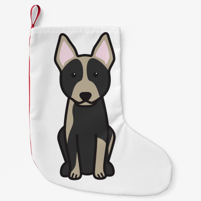 Australian Cattle Dog Cartoon Small Christmas Stocking (Front)