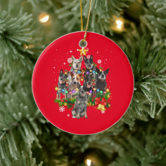 Australian Cattle Dog Christmas Dogs Tree Lights P Ceramic Ornament