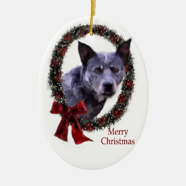 Australian Cattle Dog Christmas Gifts Ornament (Front)