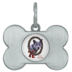 Australian Cattle Dog Christmas Pet ID Tag