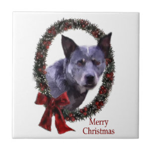 Australian Cattle Dog Christmas Tile