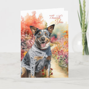 Australian Cattle Dog Colorful Garden Path Thank You Card