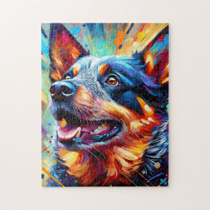 Australian Cattle Dog Colourful Acrylic Print  Jigsaw Puzzle