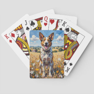 Australian Cattle Dog Country Wildflower Playing Cards