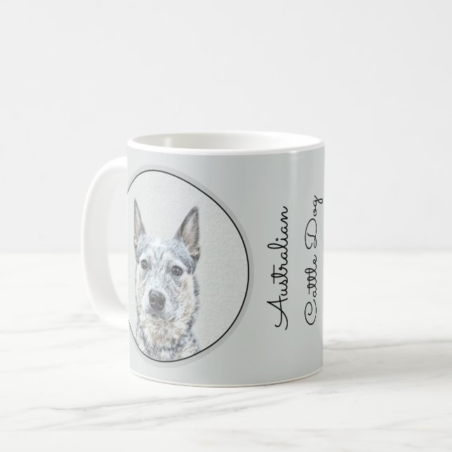 Australian Cattle Dog - Cute Original Dog Art Coffee Mug (Front Left)