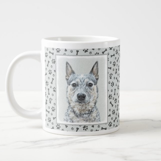 Australian Cattle Dog - Cute Original Dog Art Large Coffee Mug (Left)