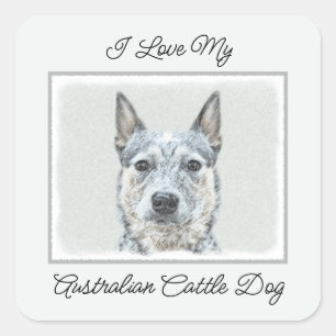 Australian Cattle Dog - Cute Original Dog Art Square Sticker