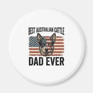 Australian Cattle Dog Dad Patriotic Vintage Shirt Magnet