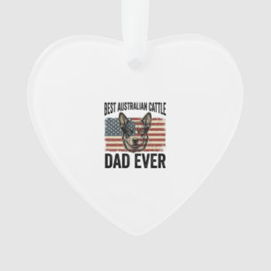 Australian Cattle Dog Dad Patriotic Vintage Shirt  Ornament
