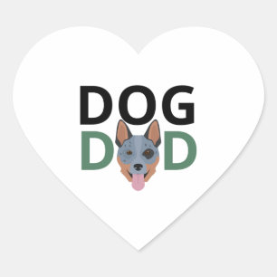 Australian cattle dog dad Premium 2 Heart Sticker