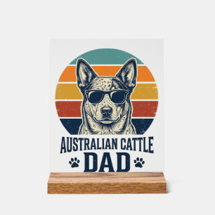 Australian Cattle Dog Dad Vintage Sunset Shirt_1 Acrylic Sign