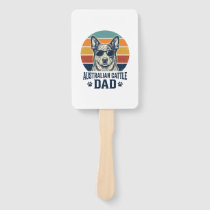 Australian Cattle Dog Dad Vintage Sunset Shirt_1 Hand Fan