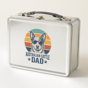 Australian Cattle Dog Dad Vintage Sunset Shirt_1 Metal Lunch Box