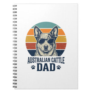 Australian Cattle Dog Dad Vintage Sunset Shirt_1 Notebook