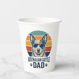 Australian Cattle Dog Dad Vintage Sunset Shirt_1 Paper Cups