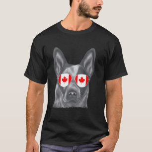 Australian Cattle Dog Dog Canada Flag Sunglasses T-Shirt