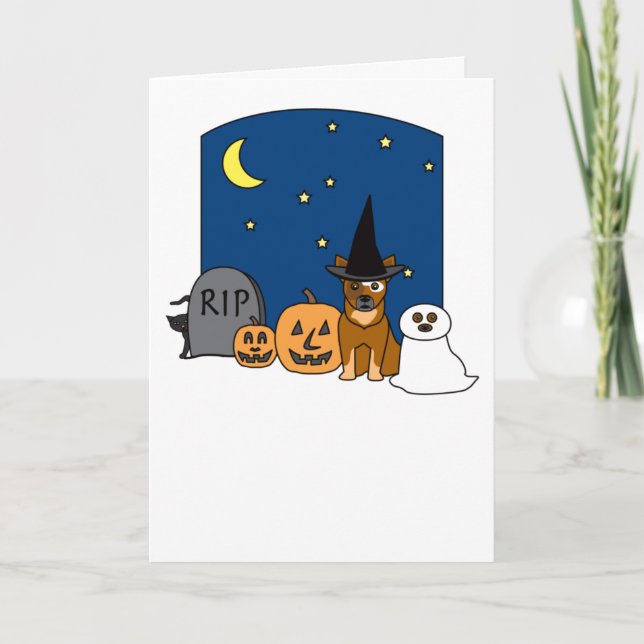 Australian Cattle Dog Halloween Card (Front)