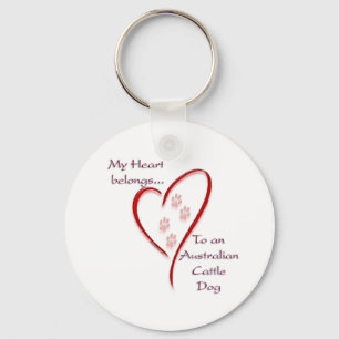 Australian Cattle Dog Heart Belongs Keychain