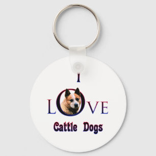 Australian Cattle Dog I Love Keychain